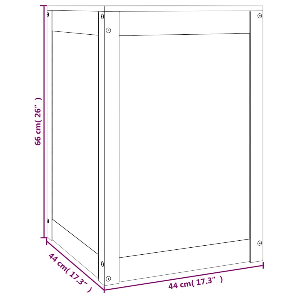 Contenitore per Bucato 44x44x66 cm Legno Massello Pino