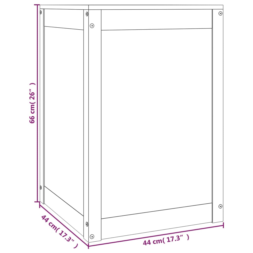 Contenitore per Bucato Bianco 44x44x66 cm Legno Massello Pino
