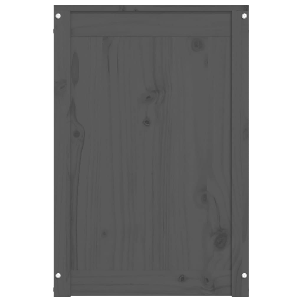 Contenitore per Bucato Grigio 44x44x66 cm Legno Massello Pino
