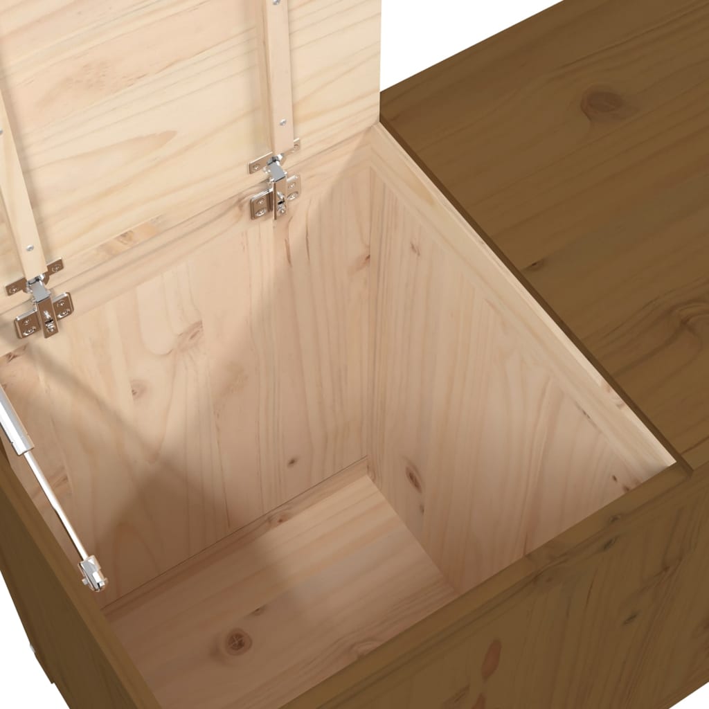 Contenitore per Bucato Ambra 88,5x44x66 cm Legno Massello Pino