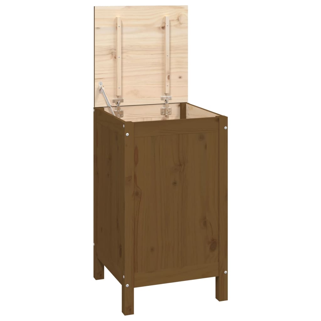 Contenitore per Bucato Ambra 44x44x76 cm Legno Massello Pino