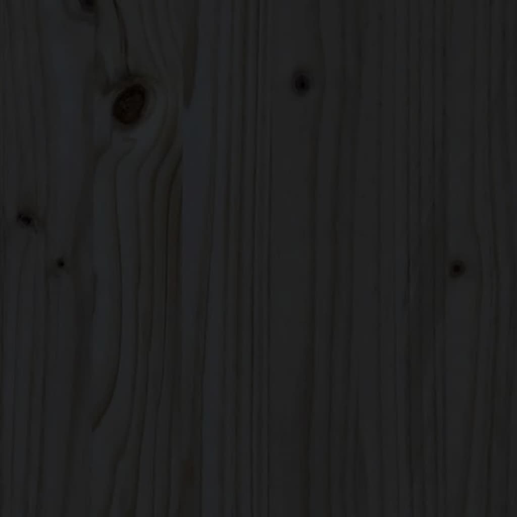 Contenitore per Bucato Nero 44x44x76 cm Legno Massello Pino
