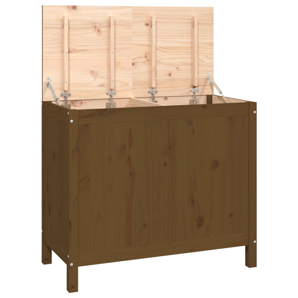 Contenitore per Bucato Ambra 88,5x44x76 cm Legno Massello Pino