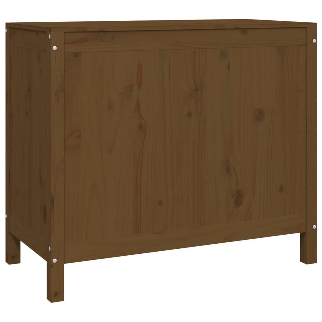 Contenitore per Bucato Ambra 88,5x44x76 cm Legno Massello Pino