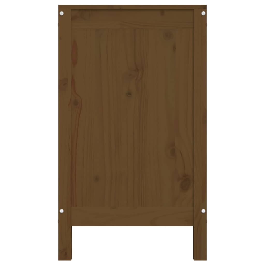 Contenitore per Bucato Ambra 88,5x44x76 cm Legno Massello Pino