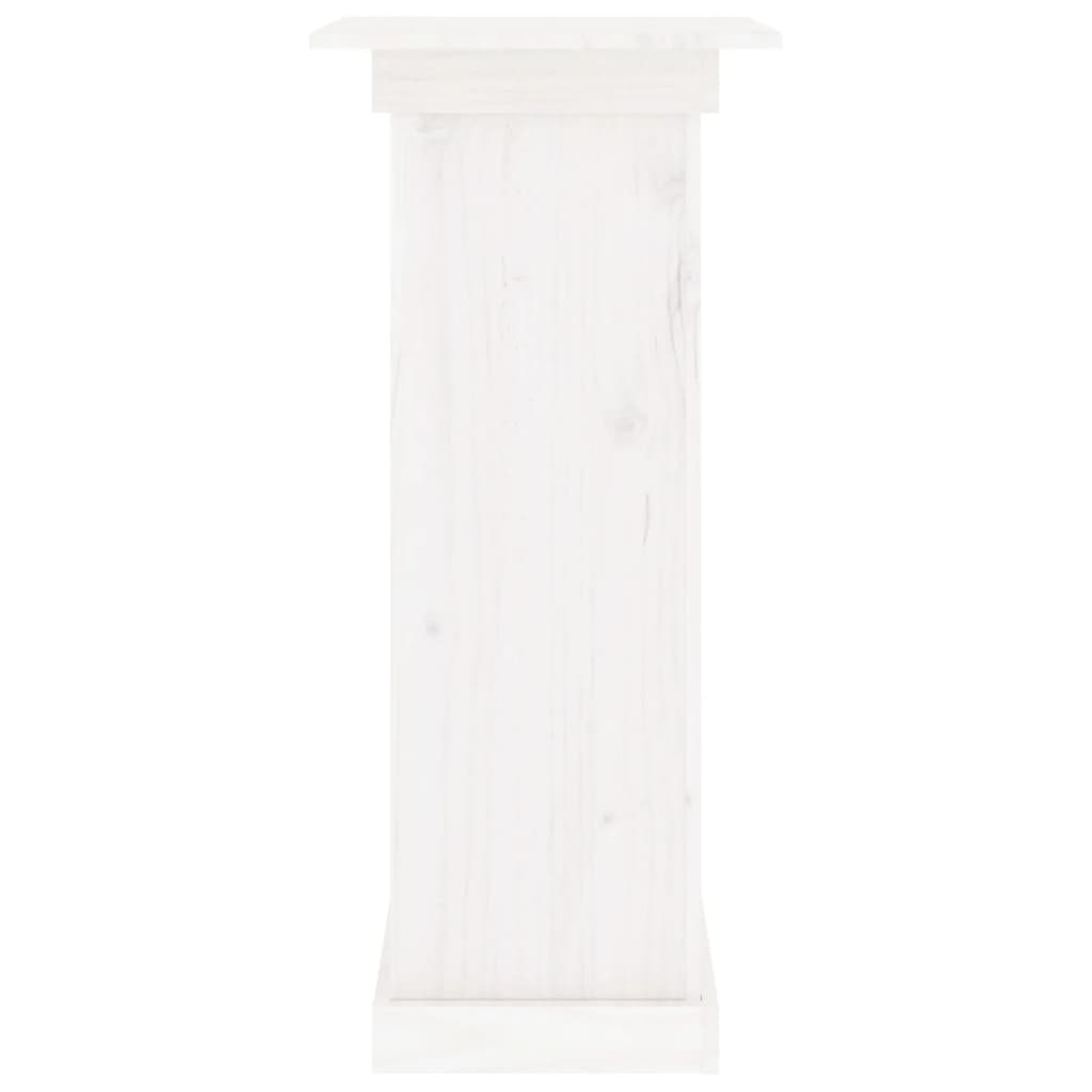 Supporto per Fiori Bianco 40x40x90 cm in Legno Massello di Pino
