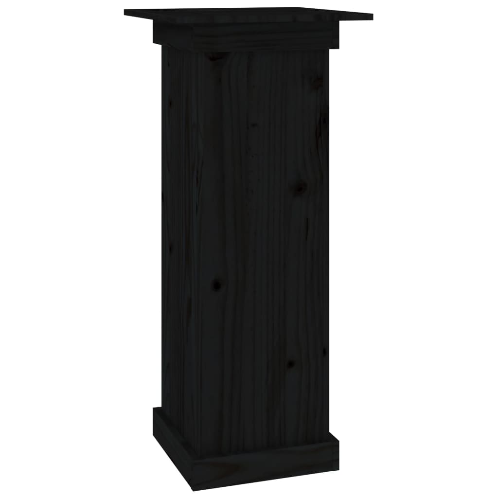 Portafiori Nero 40x40x90 cm in Legno Massello di Pino