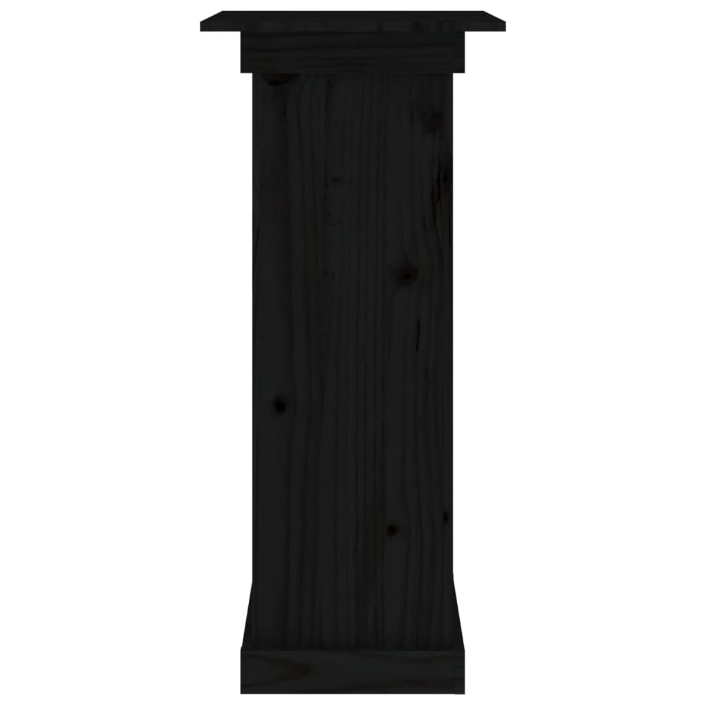 Portafiori Nero 40x40x90 cm in Legno Massello di Pino