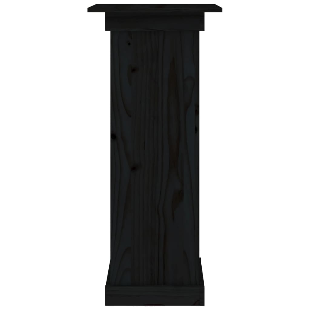 Portafiori Nero 40x40x90 cm in Legno Massello di Pino