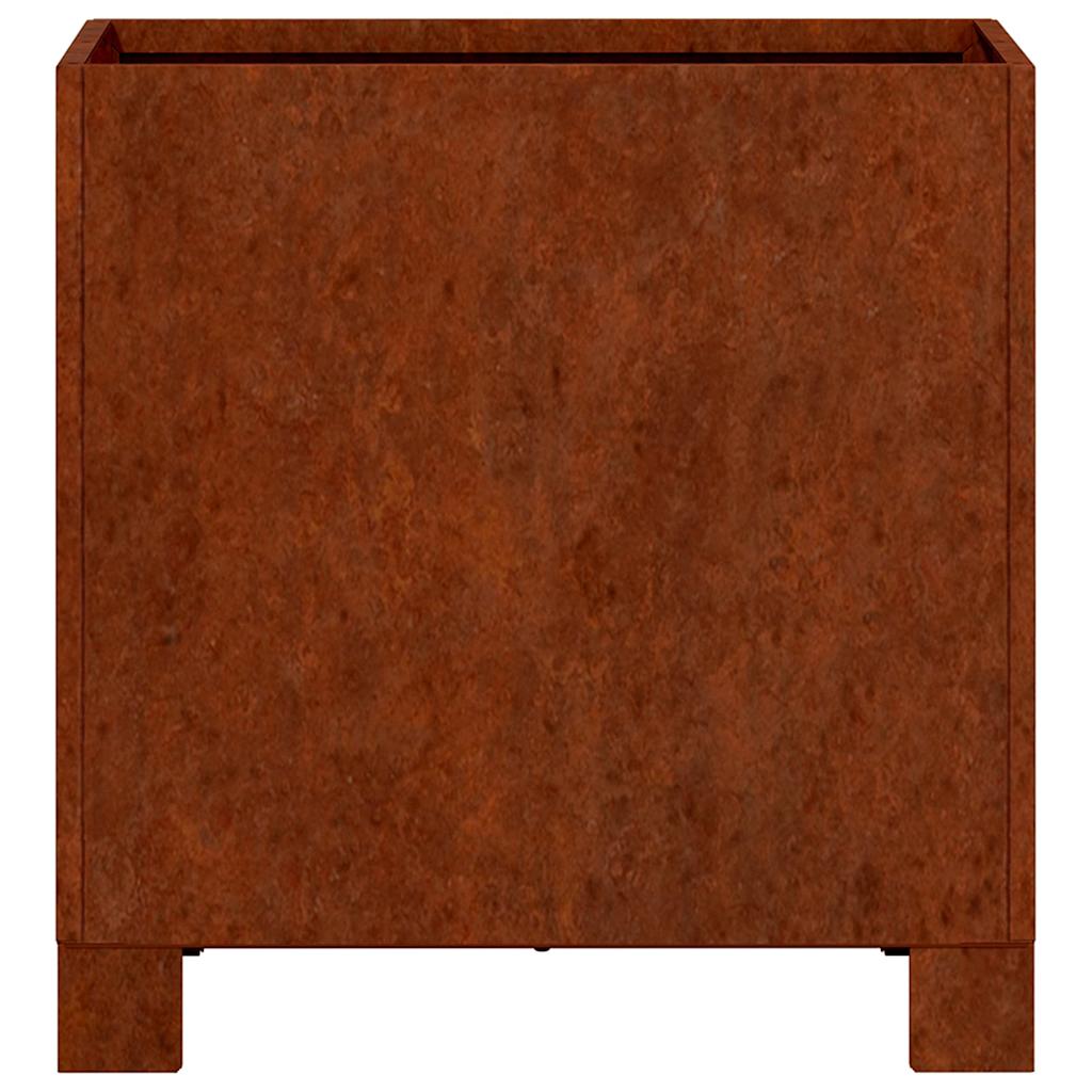 Fioriera con Gambe Ruggine 30x30x30 cm Acciaio Corten