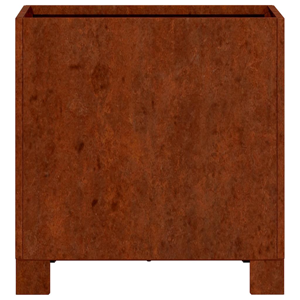 Fioriere con Gambe 2pz Ruggine 30x30x30 cm Acciaio Corten