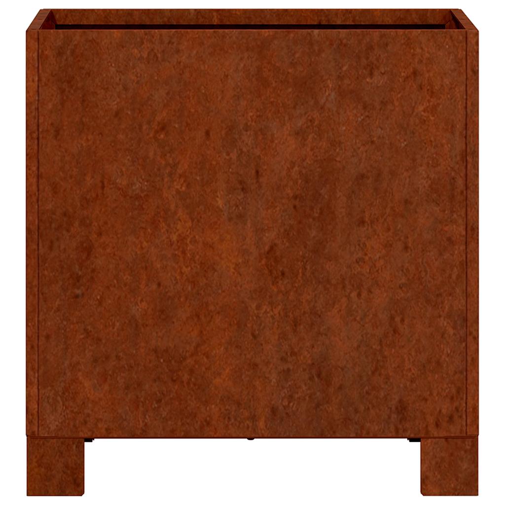 Fioriere con Gambe 2pz Ruggine 30x30x30 cm Acciaio Corten