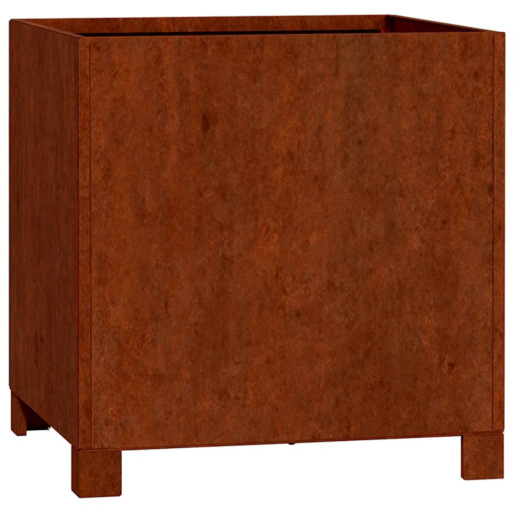 Fioriera con Gambe Ruggine 40x40x40 cm Acciaio Corten