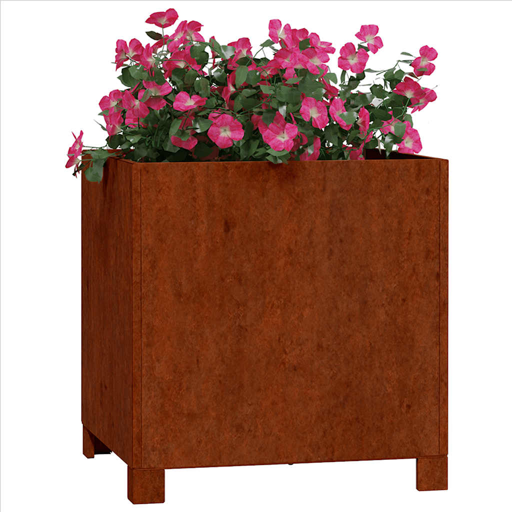 Fioriera con Gambe Ruggine 40x40x40 cm Acciaio Corten