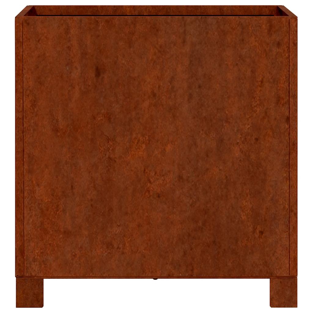 Fioriera con Gambe Ruggine 40x40x40 cm Acciaio Corten