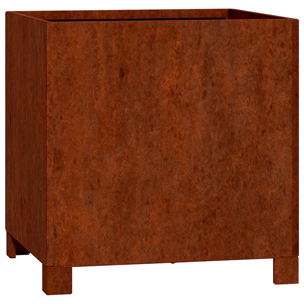 Fioriera con Gambe Ruggine 40x40x40 cm Acciaio Corten