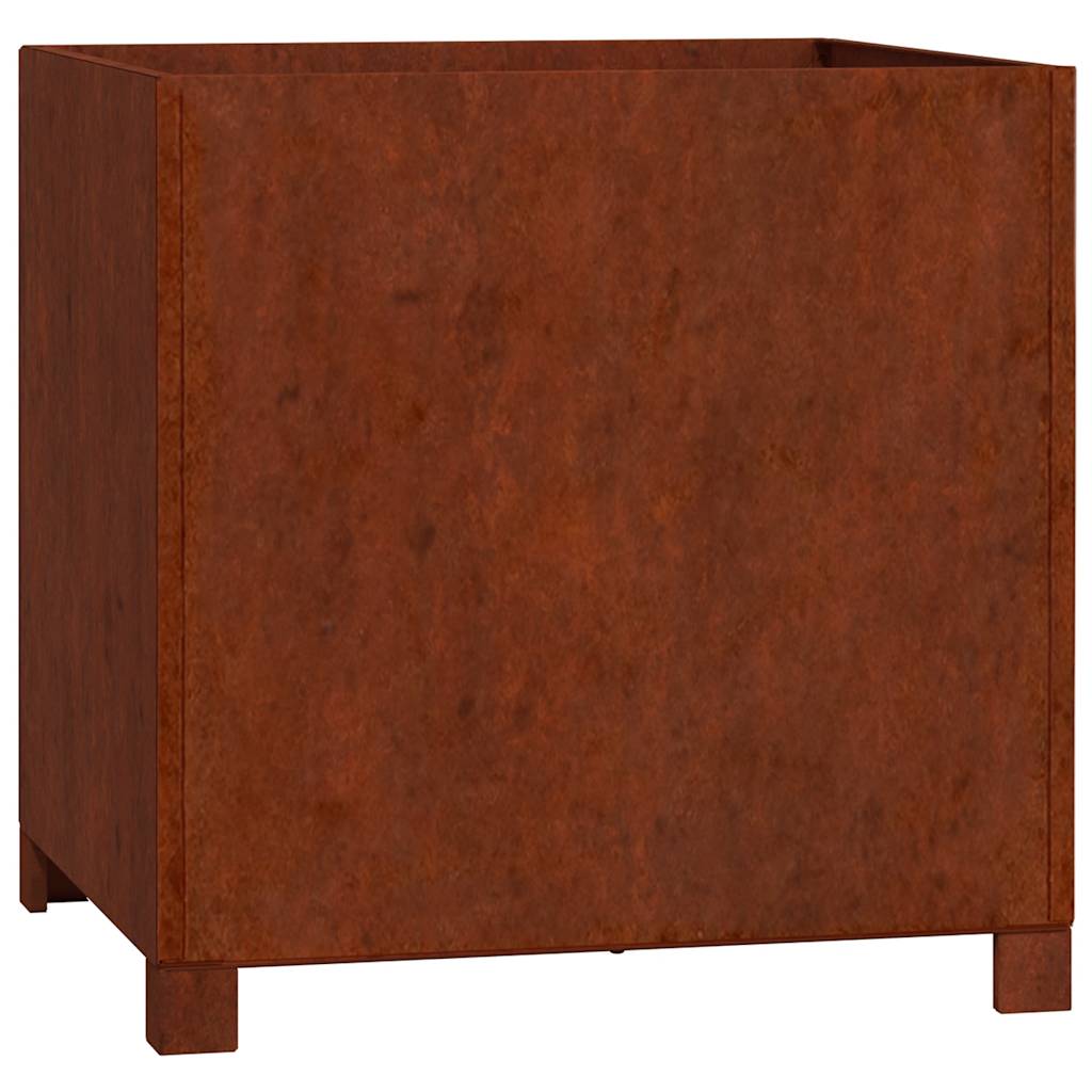 Fioriera con Gambe Ruggine 50x50x50 cm Acciaio Corten