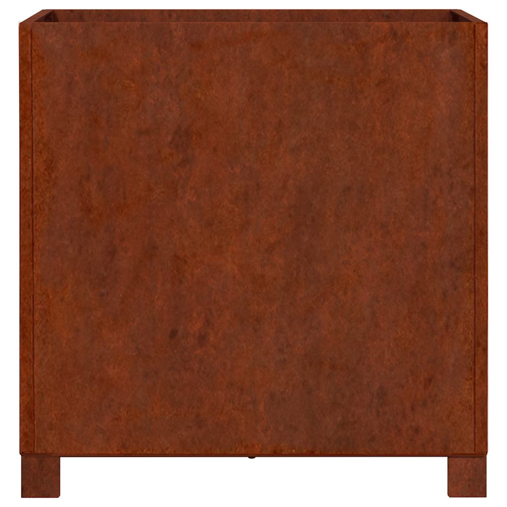 Fioriera con Gambe Ruggine 50x50x50 cm Acciaio Corten