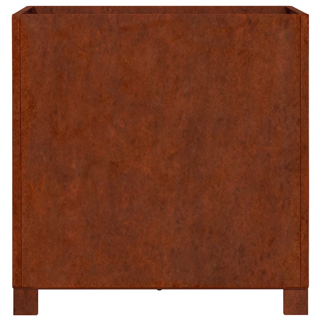 Fioriera con Gambe Ruggine 50x50x50 cm Acciaio Corten