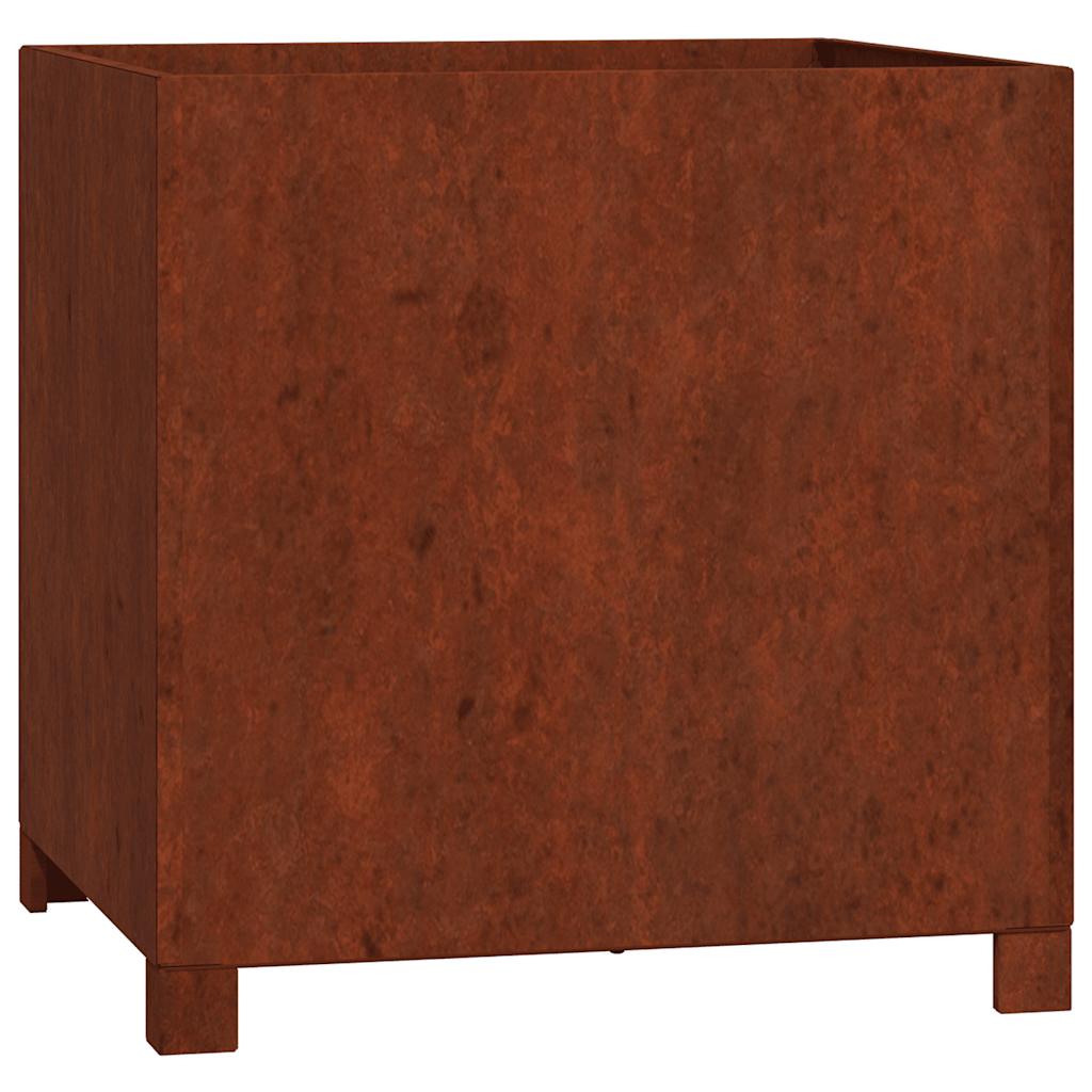 Fioriere con Gambe 2pz Ruggine 50x50x50 cm Acciaio Corten