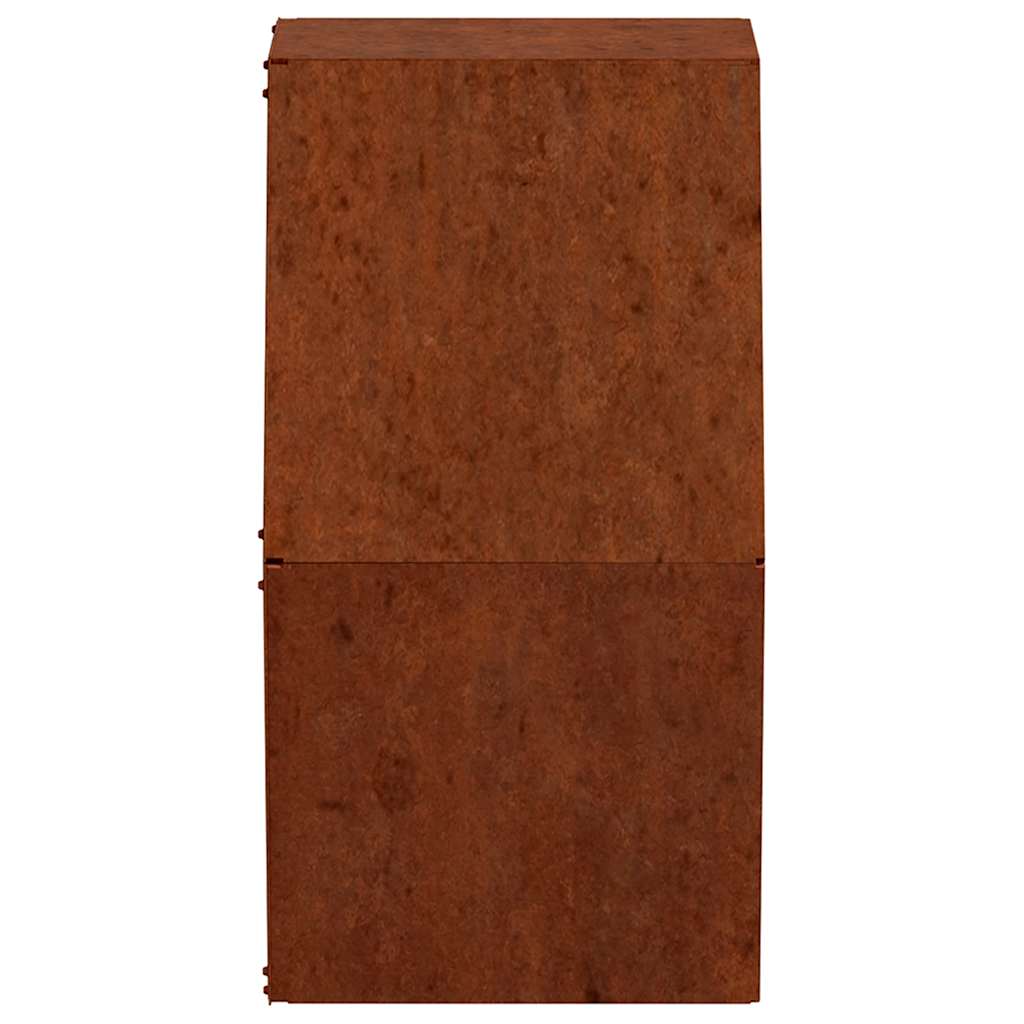 Fioriere da Parete 2 pz Ruggine in Acciaio Corten 30x10x25 cm