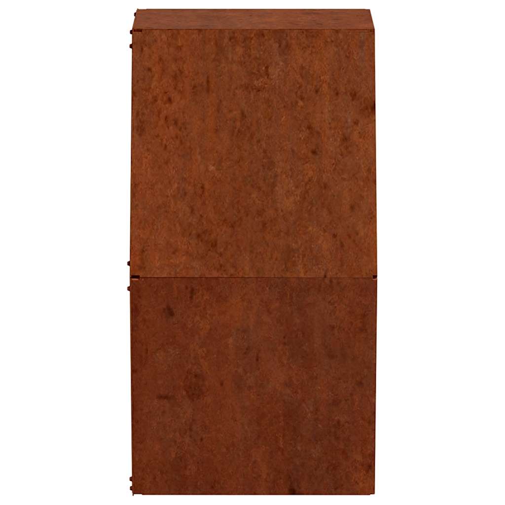 Fioriere da Parete 2 pz Ruggine in Acciaio Corten 46x10x40 cm