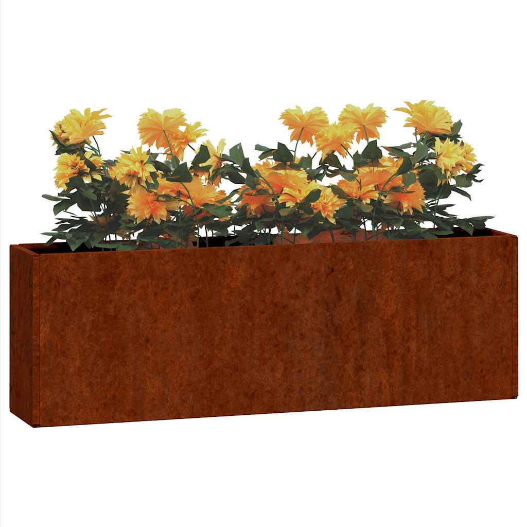 Fioriere da Parete 2 pz Ruggine in Acciaio Corten 53x10x17 cm