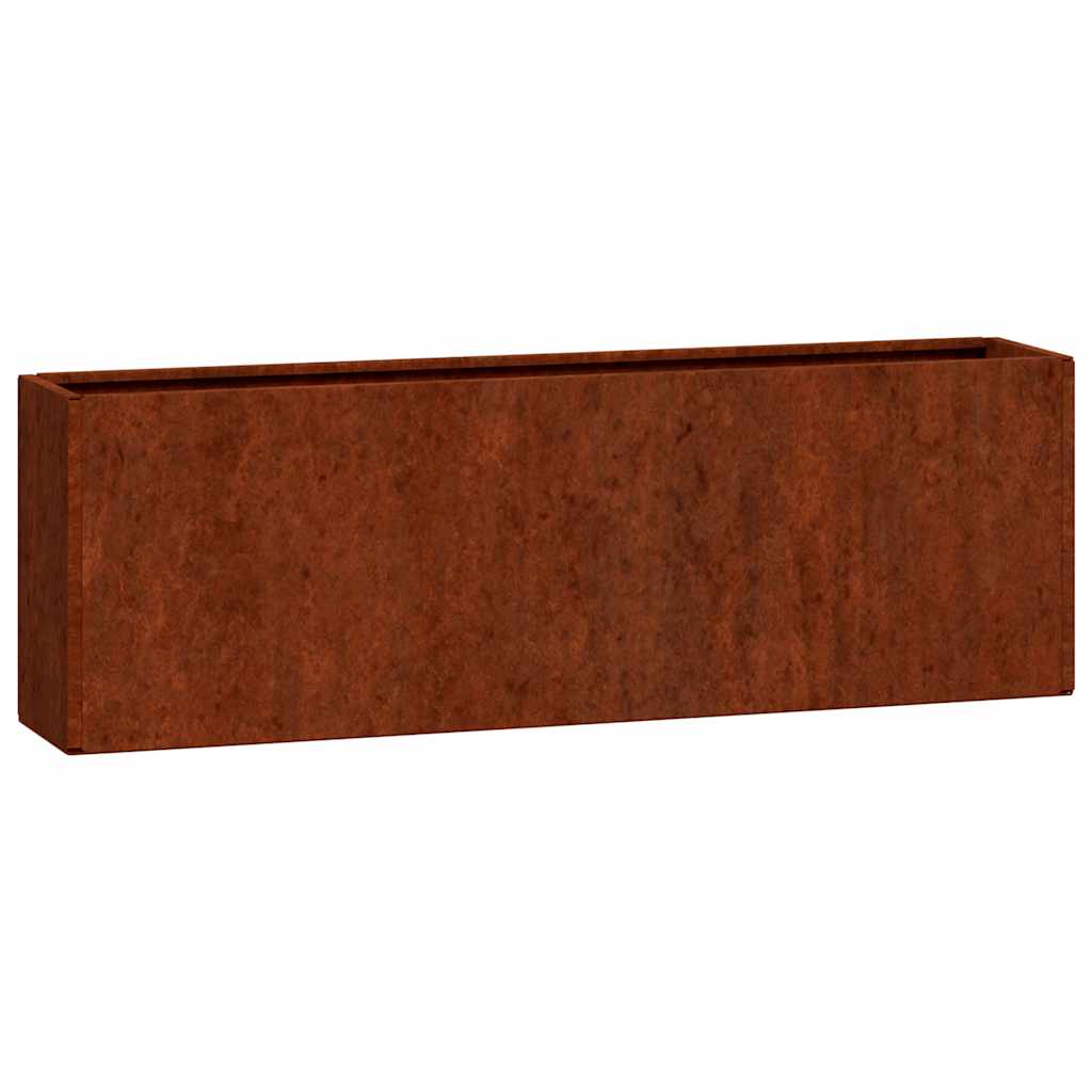 Fioriere da Parete 2 pz Ruggine in Acciaio Corten 53x10x17 cm