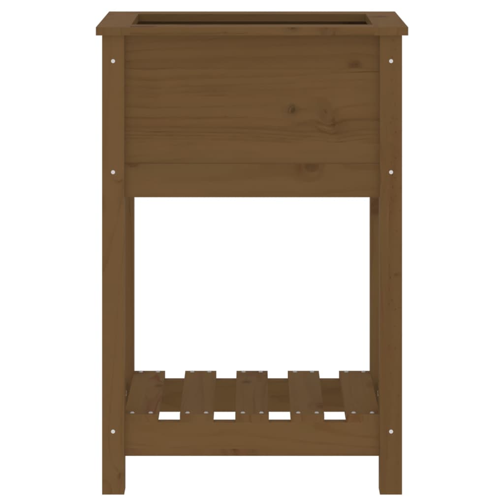 Fioriera con Mensola Ambra 54x34,5x81cm Legno Massello di Pino