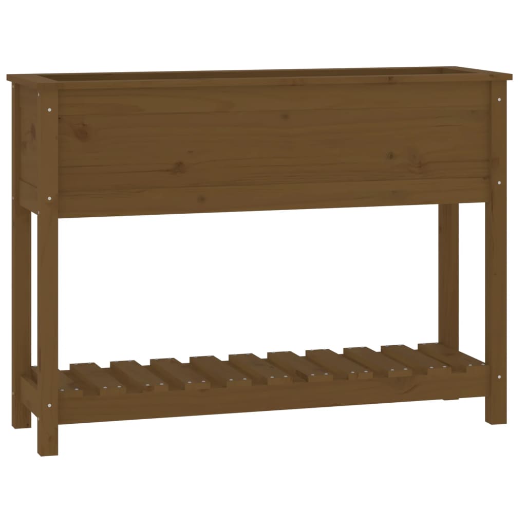 Fioriera con Mensola Ambra 111,5x34,5x81 cm Legno Massello Pino