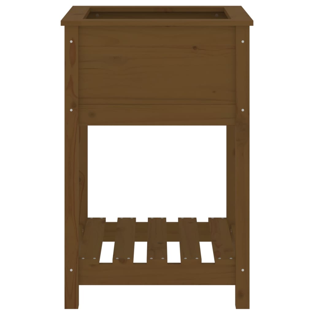 Fioriera con Mensola Ambra 54x54x81cm in Legno Massello di Pino