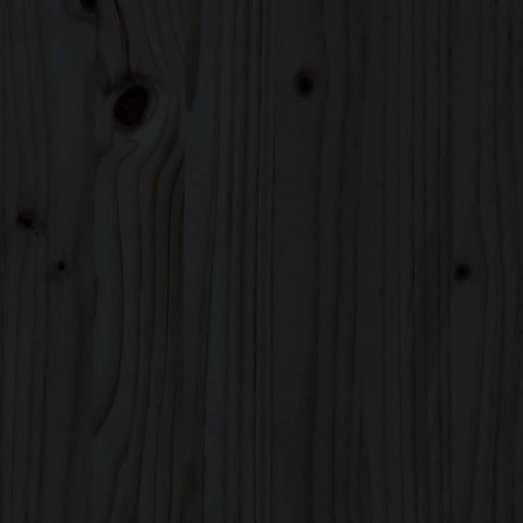 Fioriera con Mensola Nera 82,5x54x81 cm Legno Massello di Pino