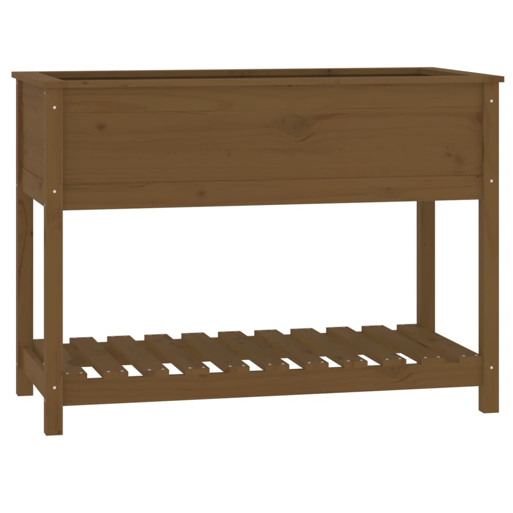 Fioriera con Mensola Ambra 111,5x54x81cm in Legno Massello Pino