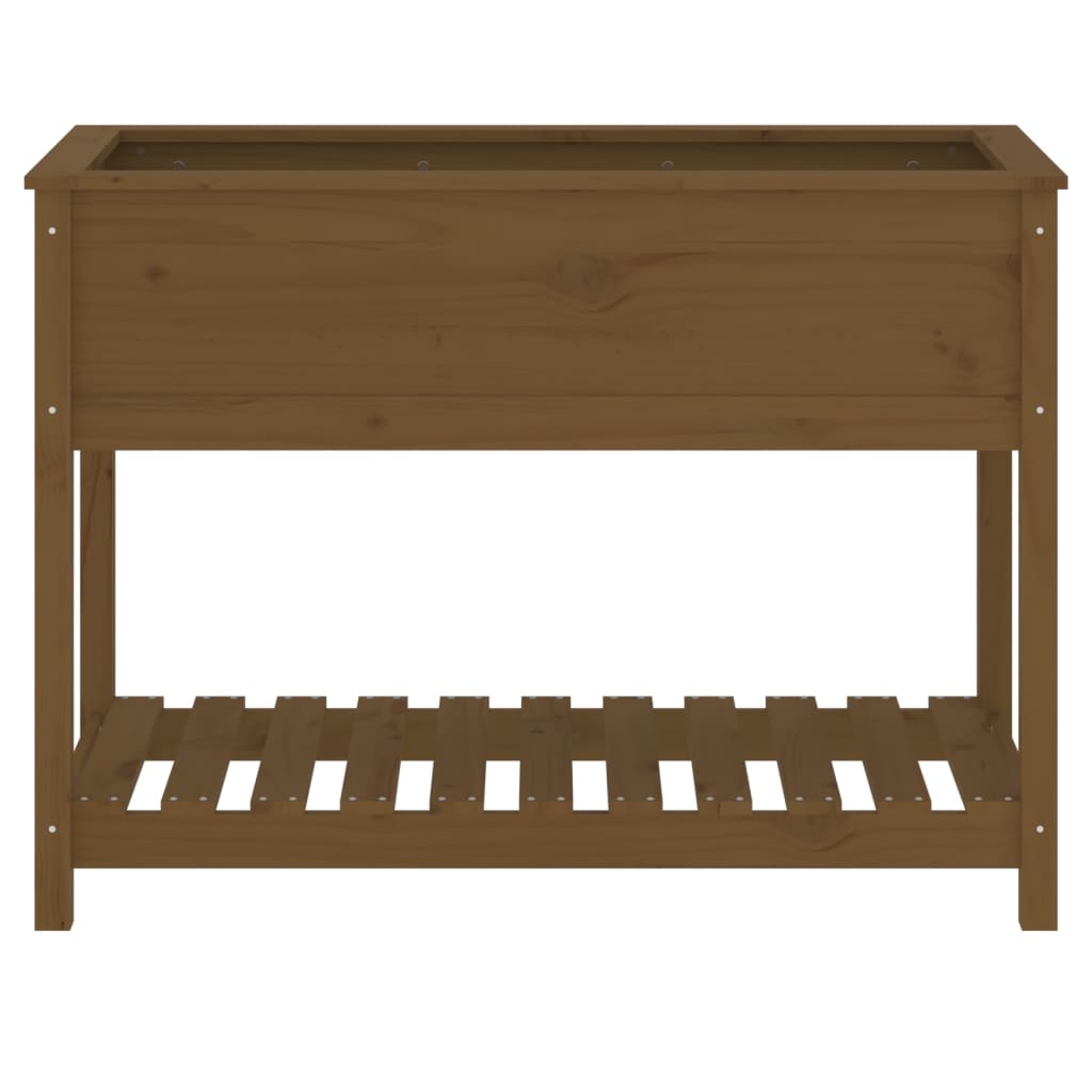 Fioriera con Mensola Ambra 111,5x54x81cm in Legno Massello Pino
