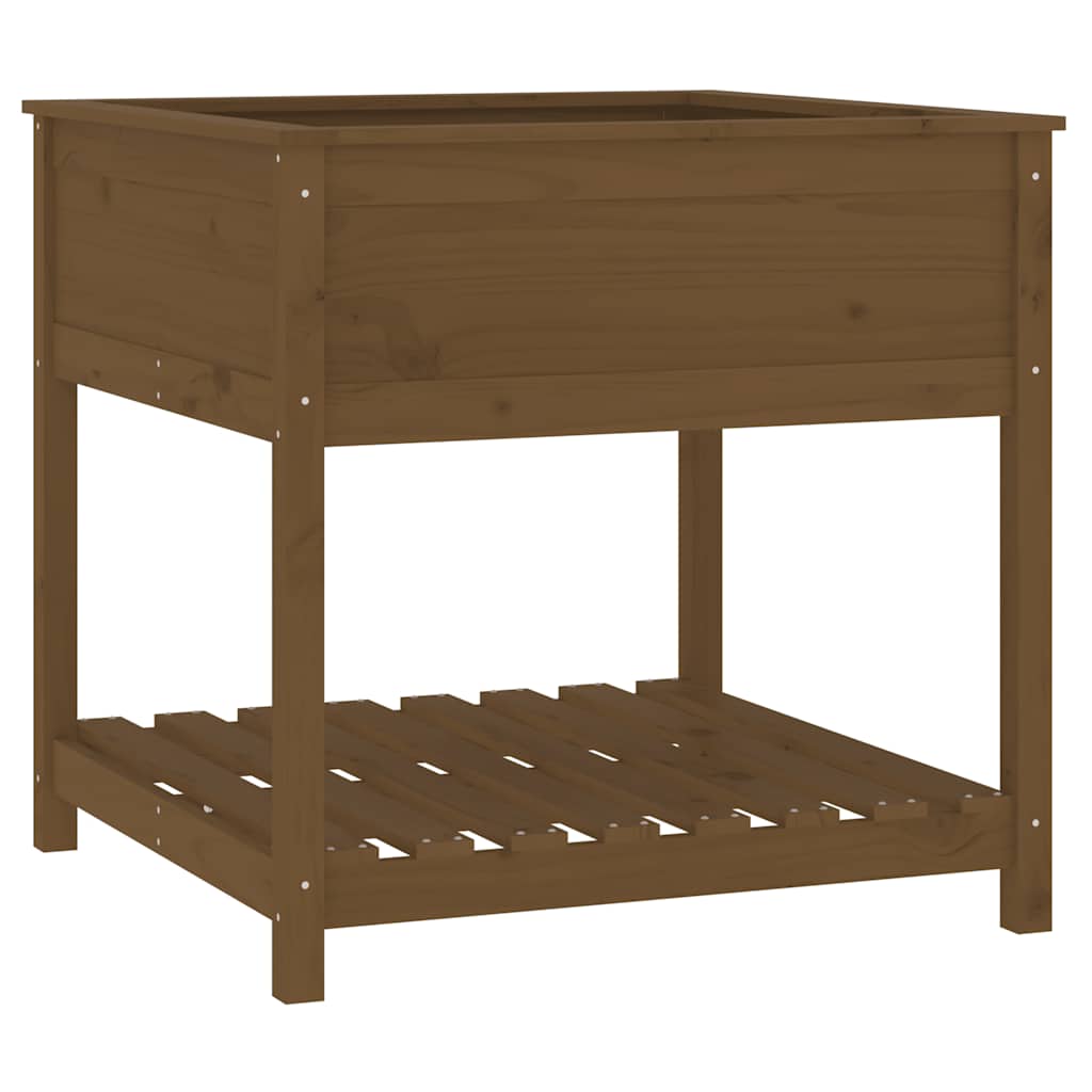 Fioriera con Mensola Ambra 82,5x82,5x81 cm Legno Massello Pino