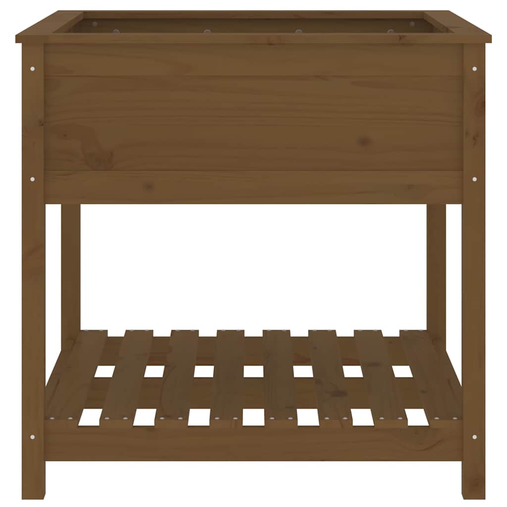 Fioriera con Mensola Ambra 82,5x82,5x81 cm Legno Massello Pino