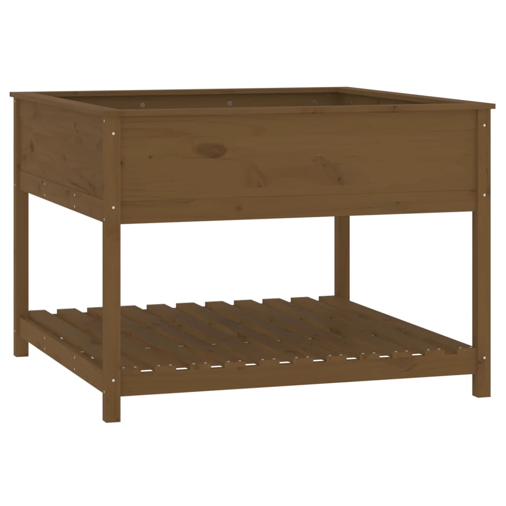 Fioriera con Mensola Ambra 111,5x111,5x81cm Legno Massello Pino