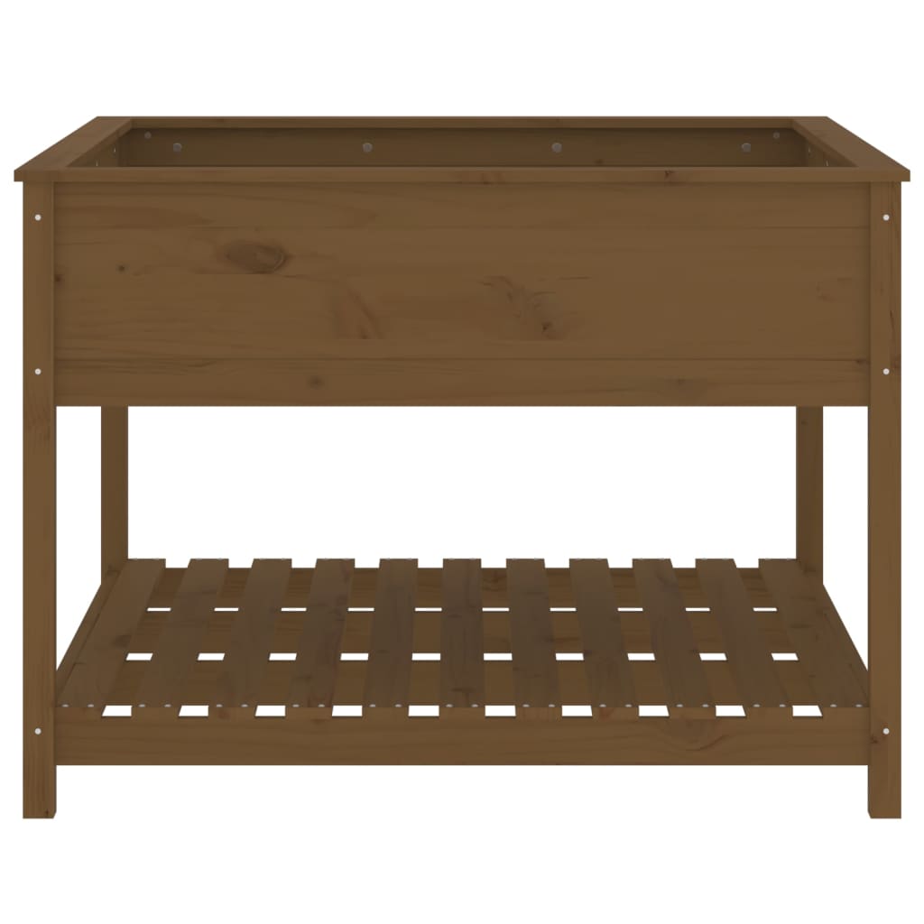 Fioriera con Mensola Ambra 111,5x111,5x81cm Legno Massello Pino