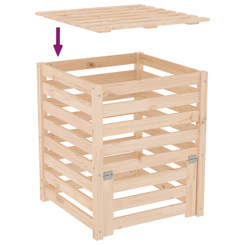 Compostiera 63,5x63,5x77,5 cm in Legno Massello di Pino
