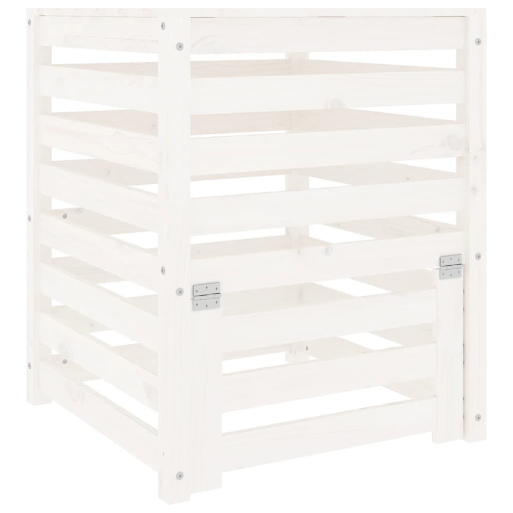 Compostiera Bianca 63,5x63,5x77,5 cm in Legno Massello di Pino
