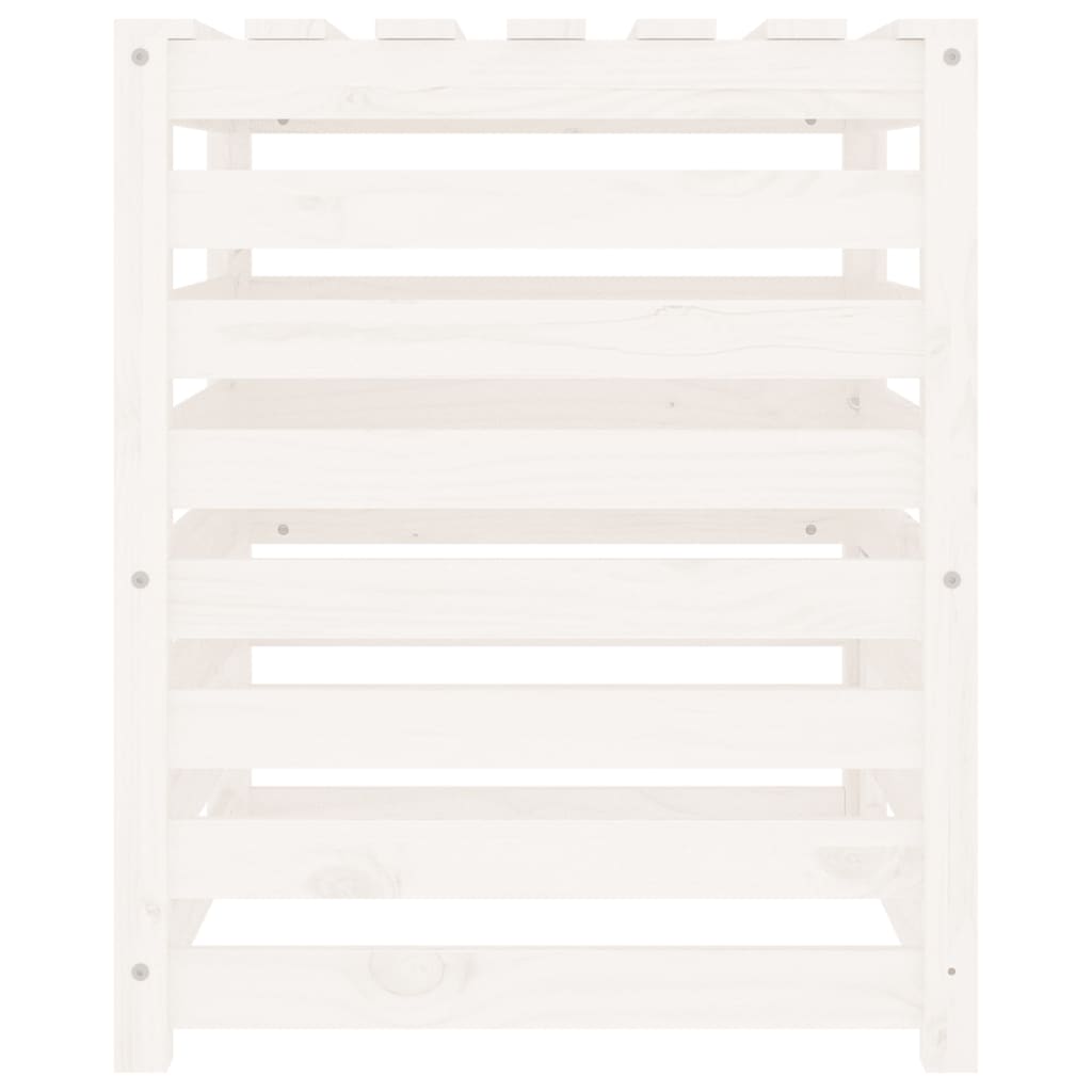 Compostiera Bianca 63,5x63,5x77,5 cm in Legno Massello di Pino