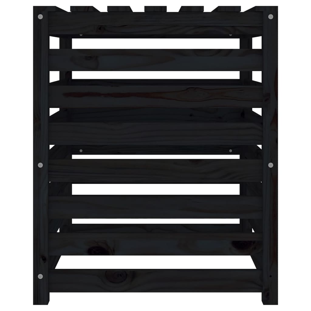 Compostiera Nera 63,5x63,5x77,5 cm in Legno Massello di Pino