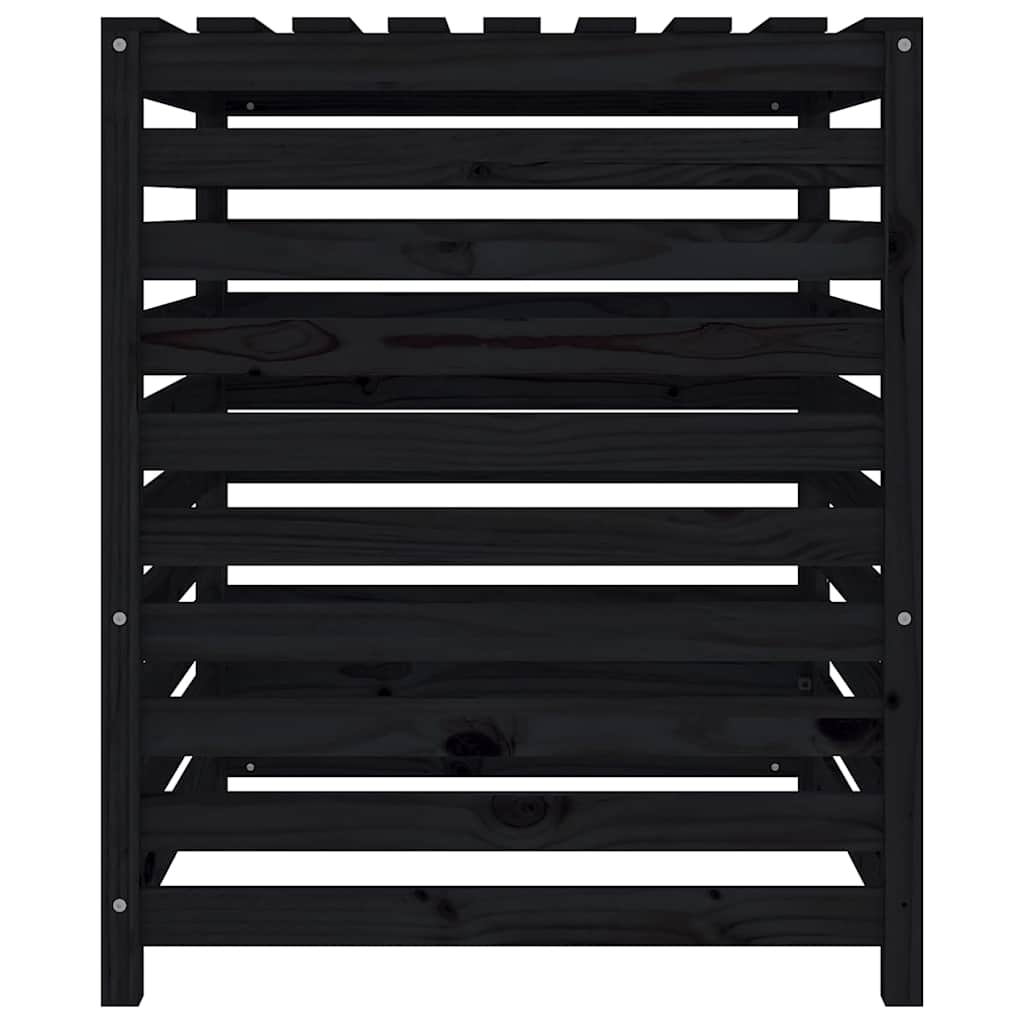 Compostiera Nera 82,5x82,5x99,5 cm in Legno Massello di Pino