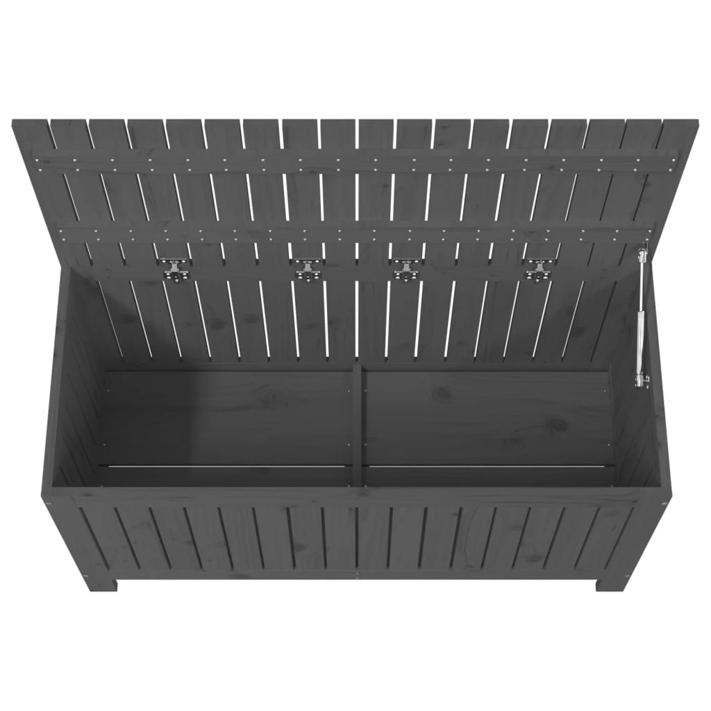 Contenitore da Giardino Grigio 115x49x60 cm Legno Massello Pino