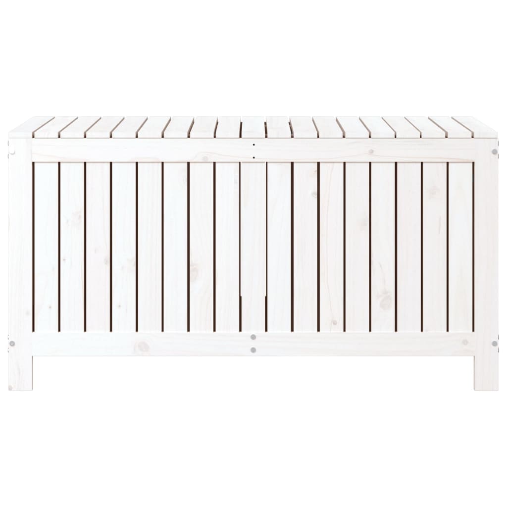 Contenitore da Giardino Bianco 121x55x64 cm Legno Massello Pino