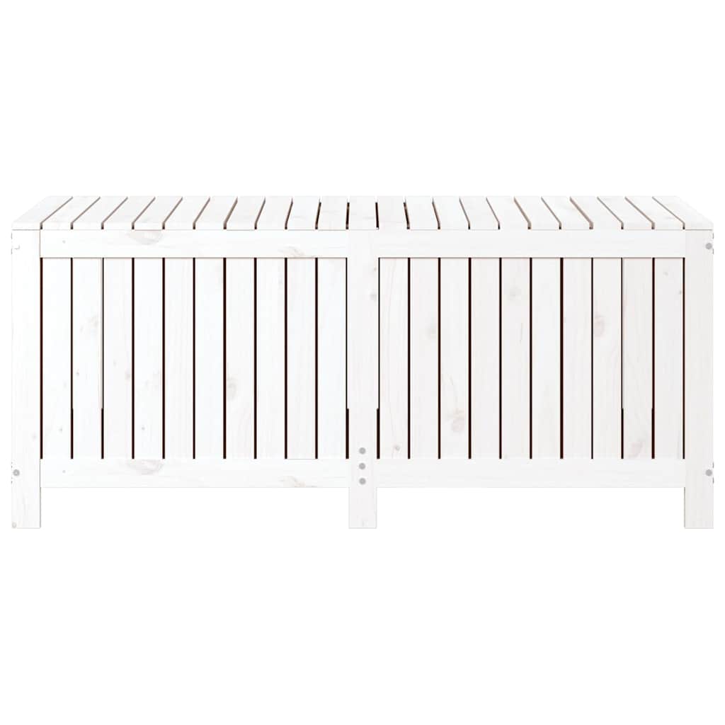 Contenitore da Giardino Bianco 147x68x64 cm Legno Massello Pino