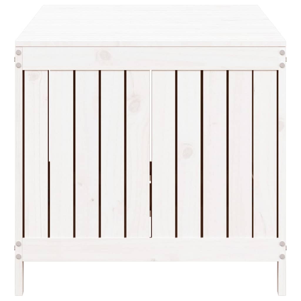 Contenitore da Giardino Bianco 147x68x64 cm Legno Massello Pino