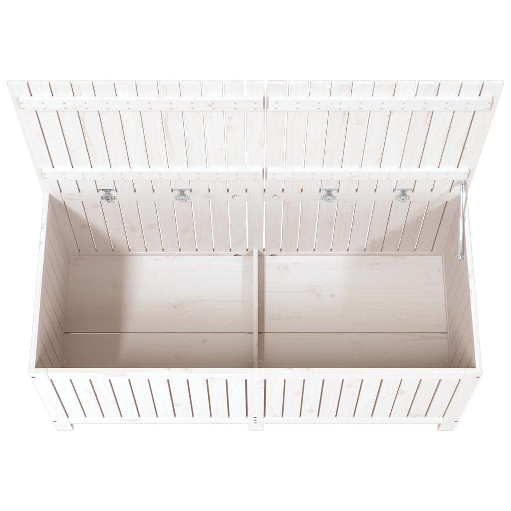 Contenitore da Giardino Bianco 147x68x64 cm Legno Massello Pino