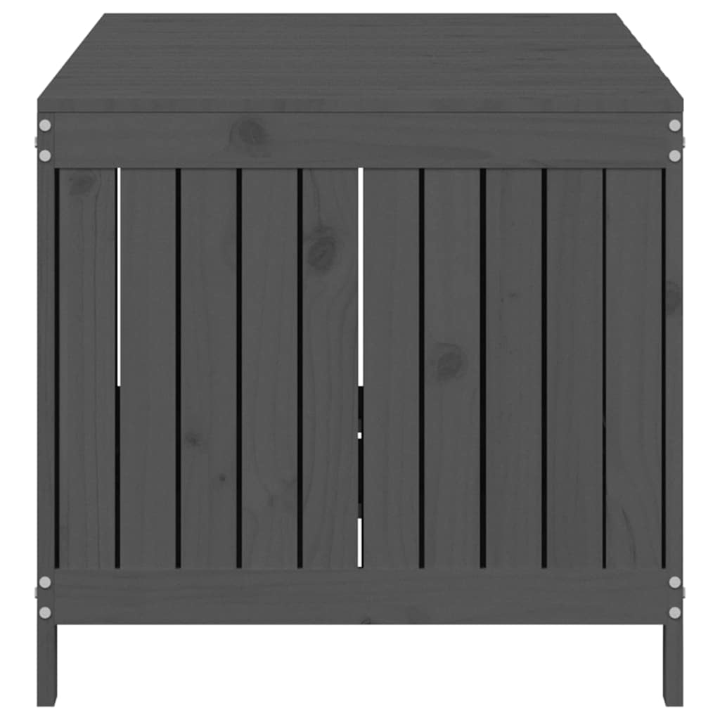 Contenitore da Giardino Grigio 147x68x64 cm Legno Massello Pino