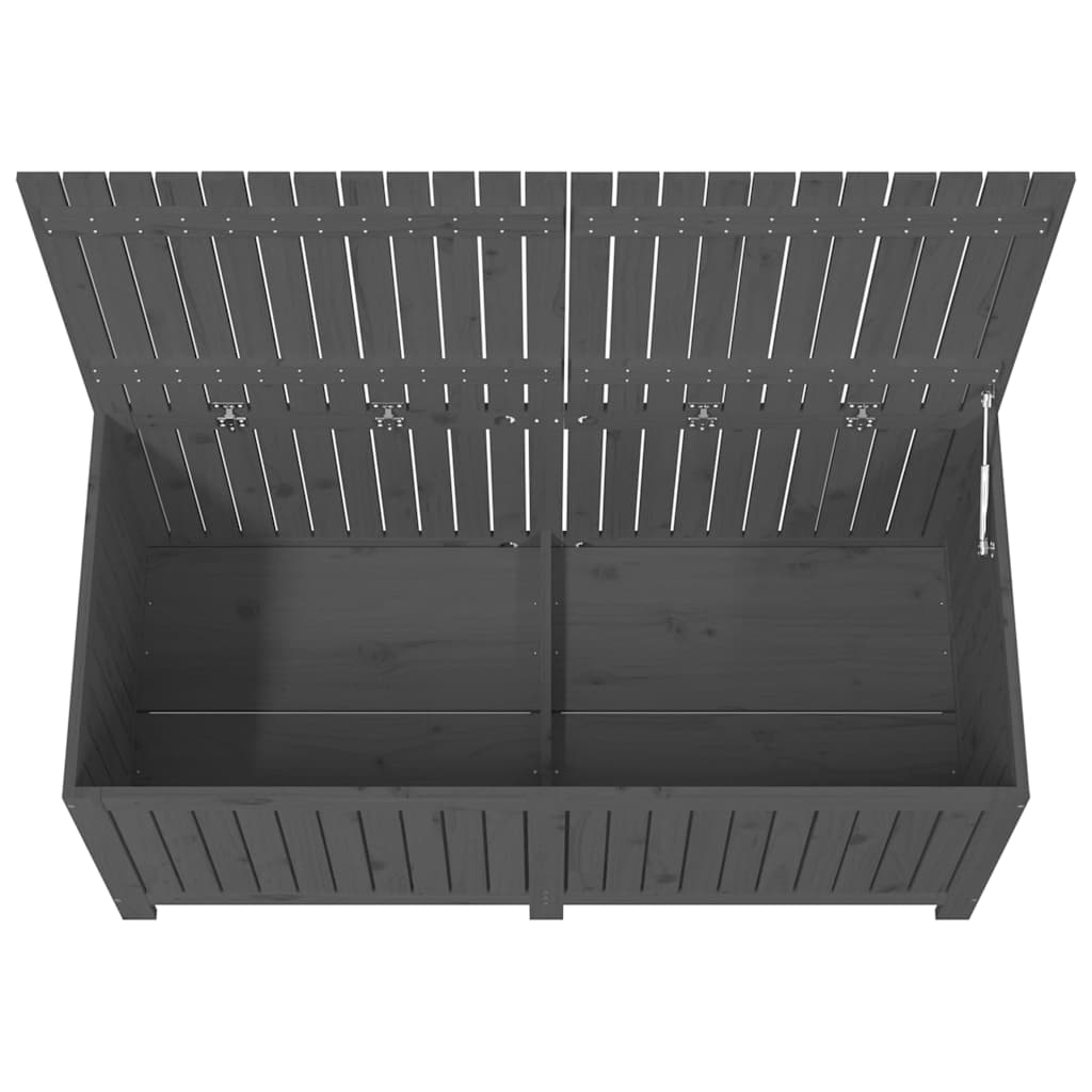 Contenitore da Giardino Grigio 147x68x64 cm Legno Massello Pino